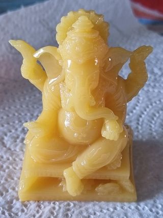 Statuine Ganesha in resina gialla e verde