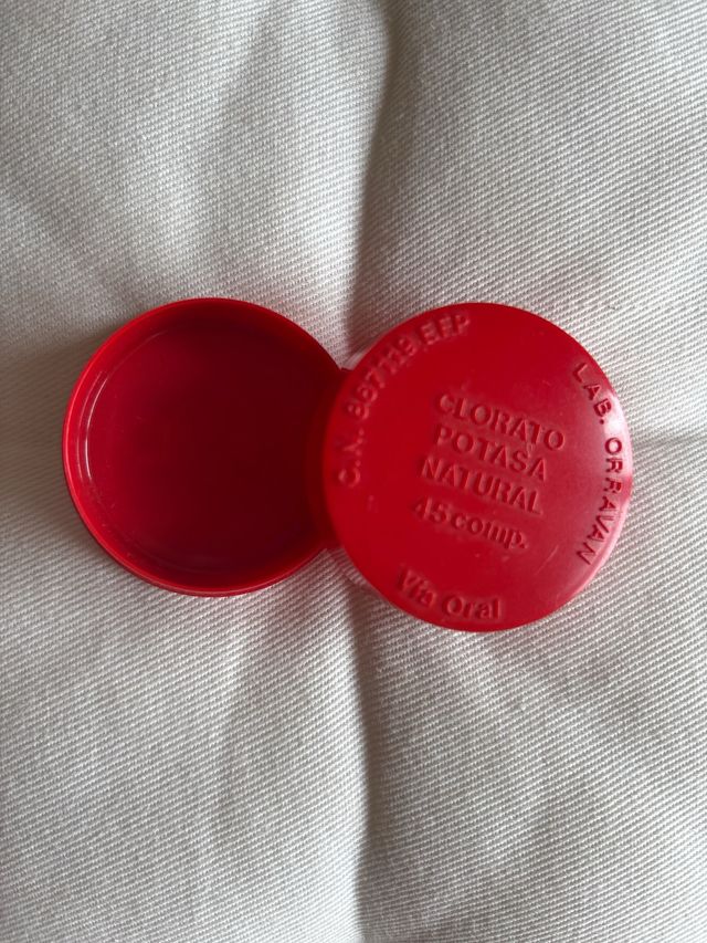 Caja vacíade comprimidos de Clorato potasa Orravan