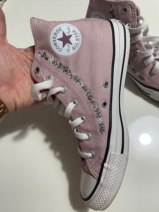 Converse altas rosa - florales
