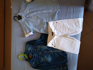 Completo bimbo: camicia jeans, camicia a maniche c