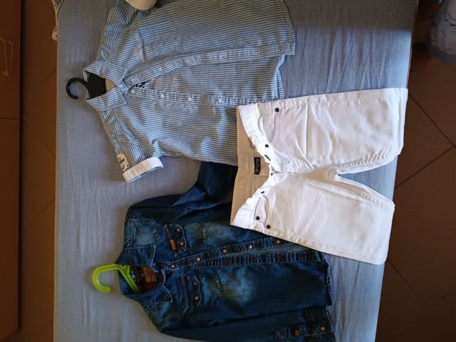 Completo bimbo: camicia jeans, camicia a maniche c