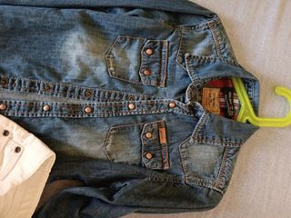 Completo bimbo: camicia jeans, camicia a maniche c