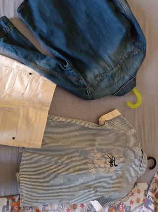 Completo bimbo: camicia jeans, camicia a maniche c