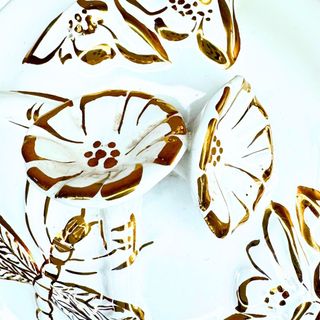 Gilded Lily & Dragonfly Vintage Jar Studio Potter