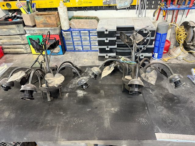 2 Lamparas Decorativas Metal Negras