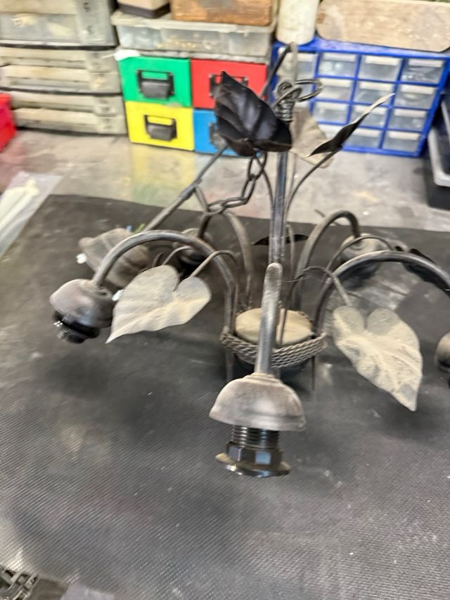 2 Lamparas Decorativas Metal Negras