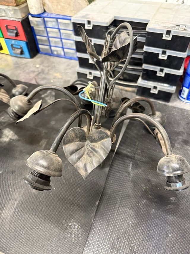 2 Lamparas Decorativas Metal Negras