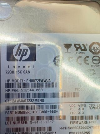 Disco Duro HP 72GB 15K SAS