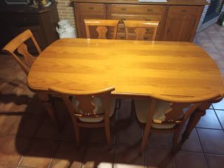 Mesa comedor madera maciza 6 sillas