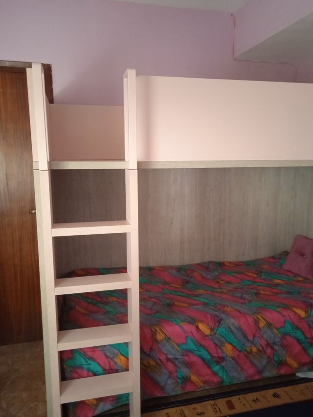 Litera infantil madera - beige/rosa