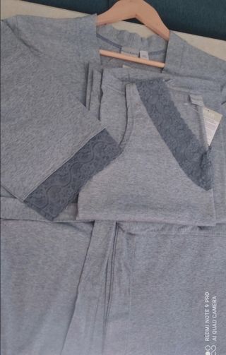Bata y camisón Venca gris - Talla 38