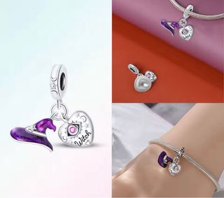 Charm dije Bruja Suerte Sombrero Ojo Plata pulsera