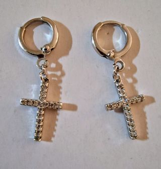 Pendientes cruz acero inoxidable