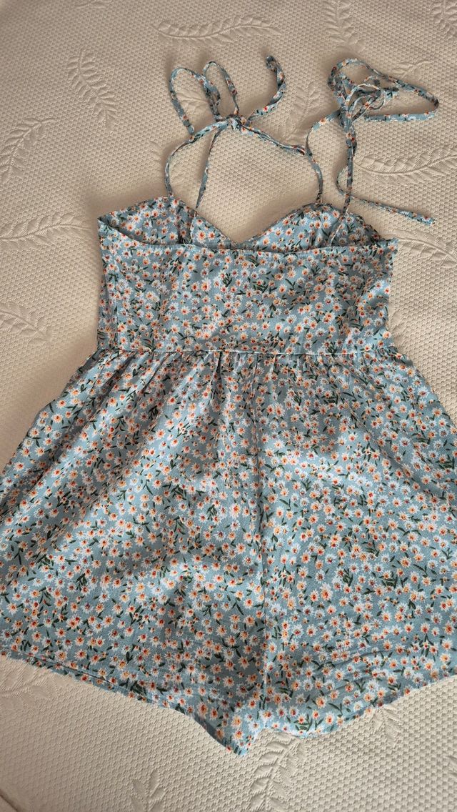 Mono azul estampado flores - Talla S