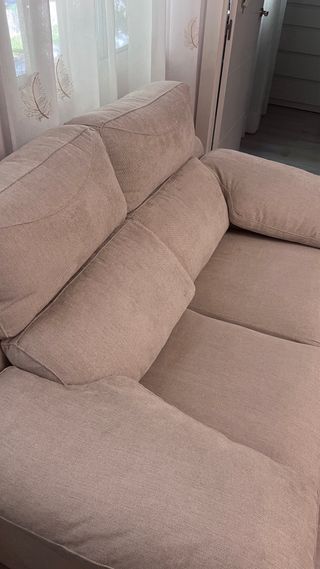 Sofá 2 plazas beige - tela repelente al agua