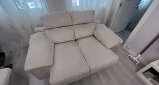 Sofá 2 plazas beige - tela repelente al agua