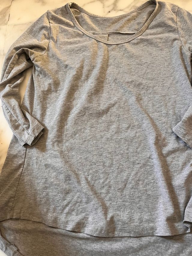 Maglia Grigia Maniche Lunghe Cotone