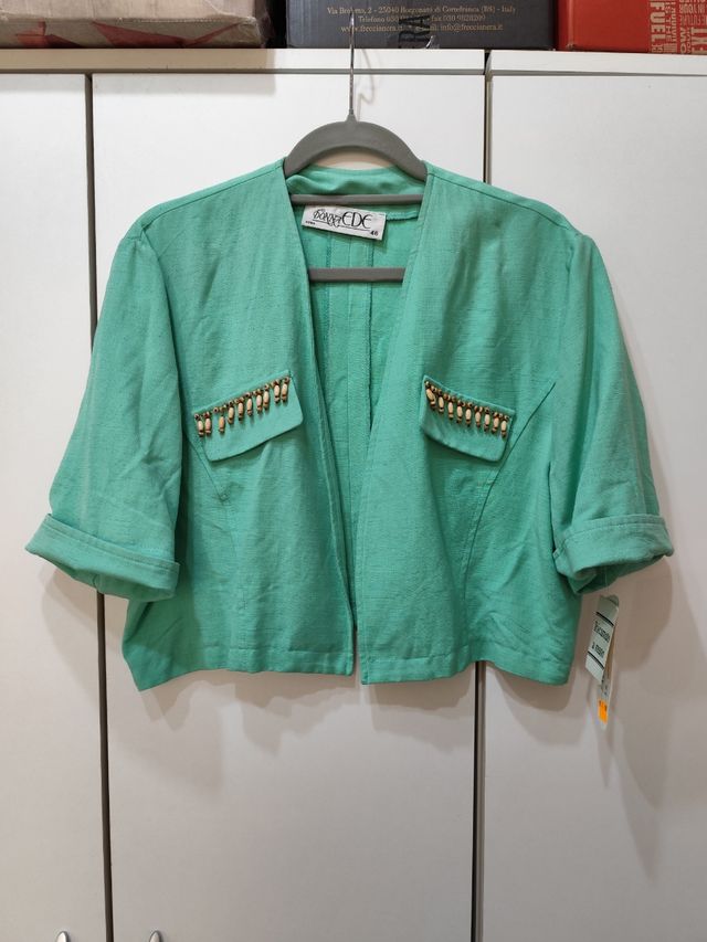 Bolerino lino verde Tiffany - Tg 46