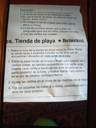 Tienda parasol plegable de playa Heineken