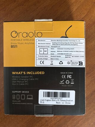 Mini speaker Oraolo BS11 Bluetooth
