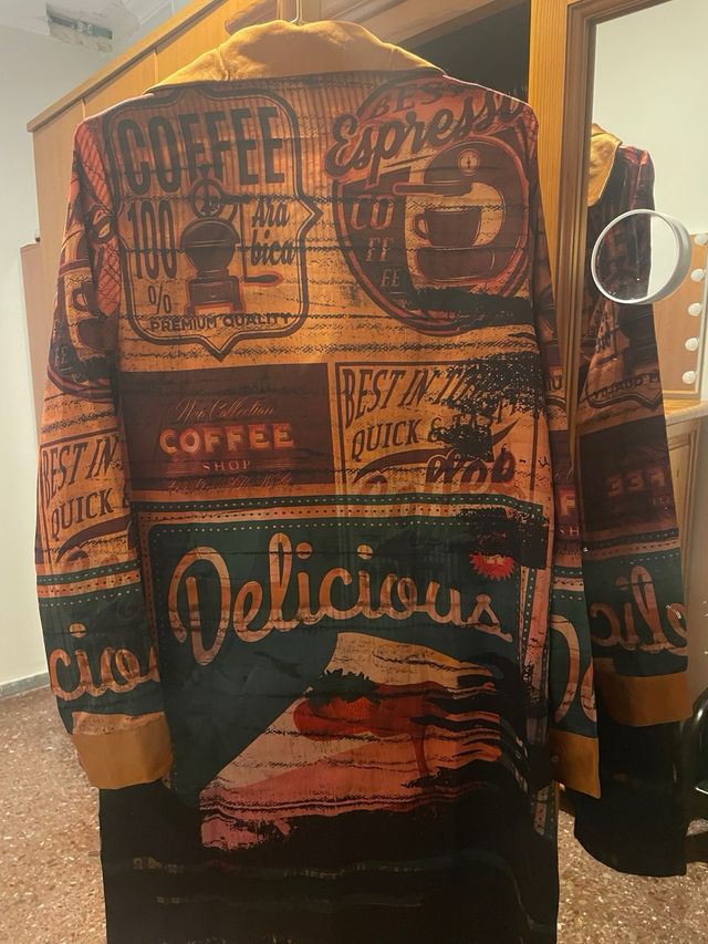 Vestido camisero estampado café