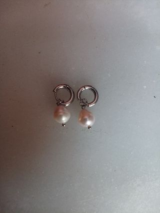 Pendientes perlas plata