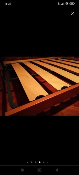 Bastidor y Somier cama 150x190 marrón