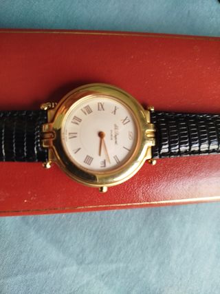 Reloj S.T. Dupont - Dorado, Piel Negra