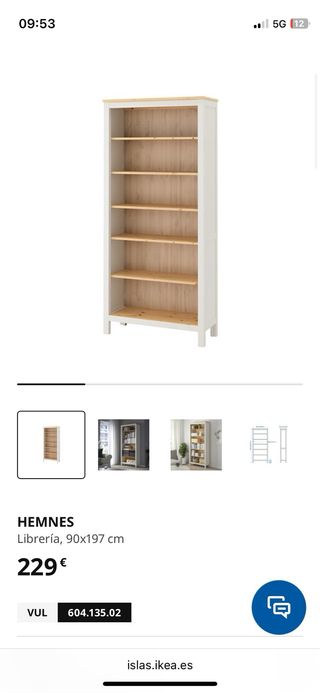 Librería HEMNES blanco/marrón 90x197cm