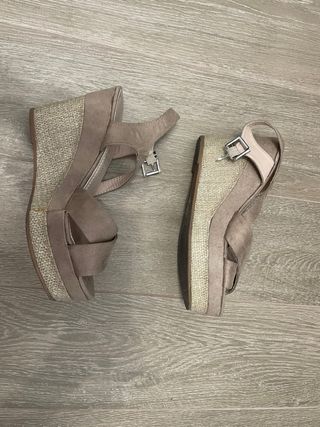 Cuñas beige mujer - talla 38