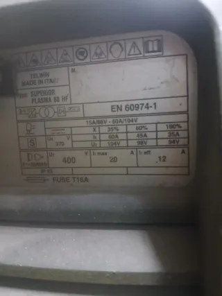 Plasma telwin HF 60 TRIFASICO Compresor