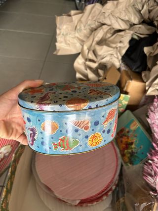 Scatola latta vintage mare