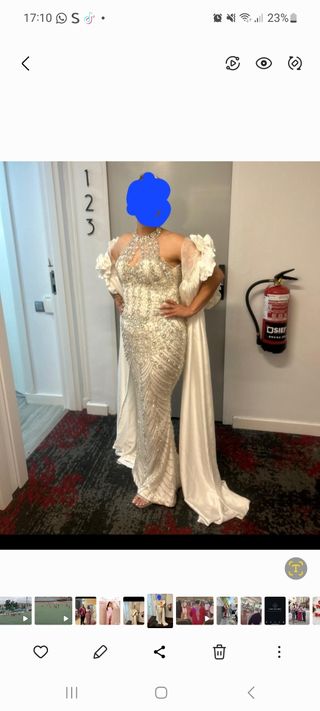 Vestido gitano boda - plata y blanco