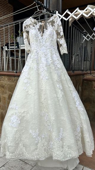Vestido novia encaje blanco