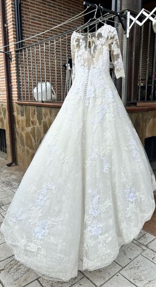Vestido novia encaje blanco