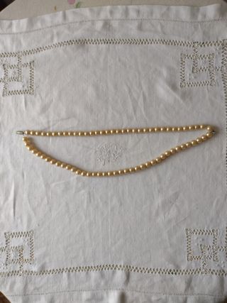 Collar perlas vintage beige