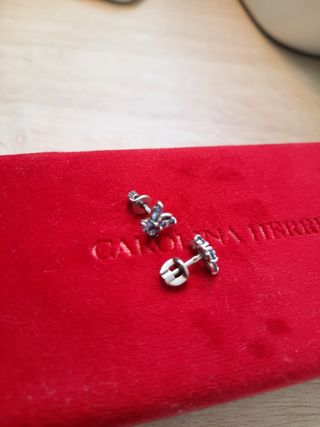 Pendientes plata circonita azul