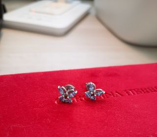 Pendientes plata circonita azul