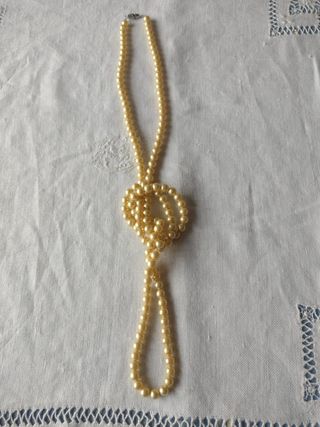 Collar Perlas Vintage Beige