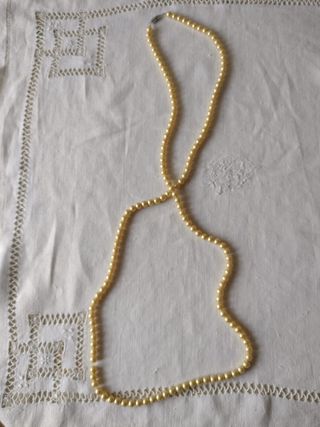 Collar Perlas Vintage Beige