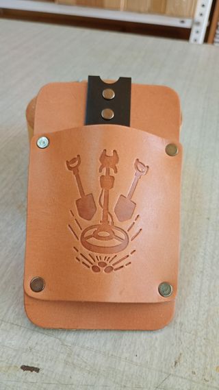 Funda cuero detector pinpointer con clip