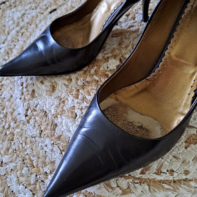 Zapatos de salon negros piel -talla 37