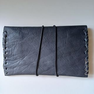 Funda tabaco piel hecha a mano auténtica negro