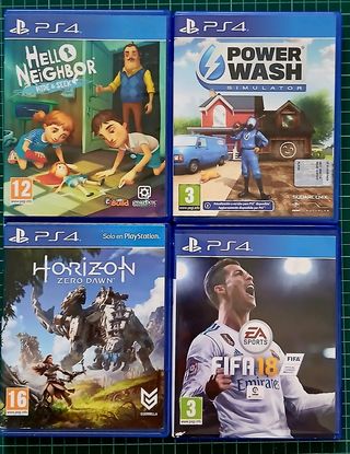 Lote 4 Juegos PS4: Horizon Zero Dawn, FIFA 18, etc