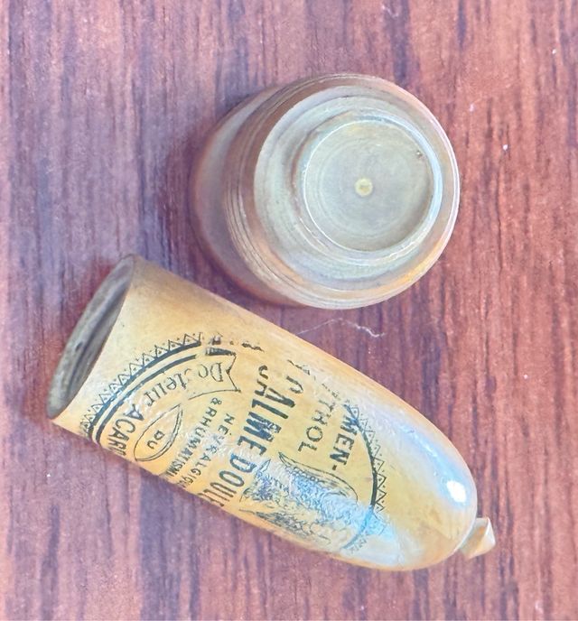 Antiguo Calme Douleur - Recipiente madera