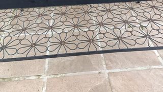 Mesa centro forja cristal Ikea.