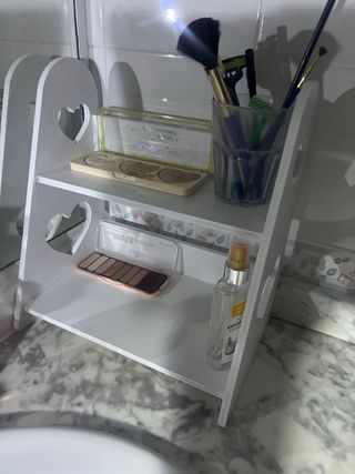 Estantería blanca mini 2 niveles