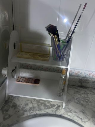 Estantería blanca mini 2 niveles