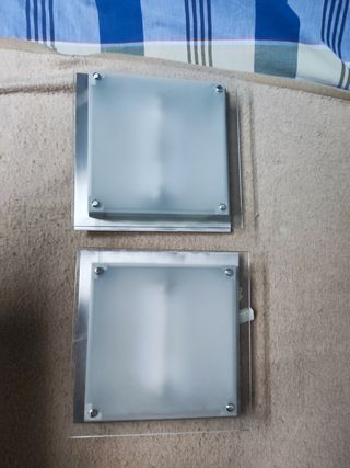 2 Apliques de Pared - Metal y Cristal