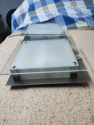 2 Apliques de Pared - Metal y Cristal